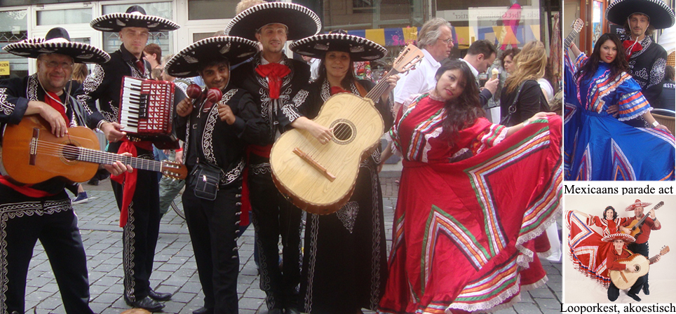 Mexicaans act aangepast voor parades overdag